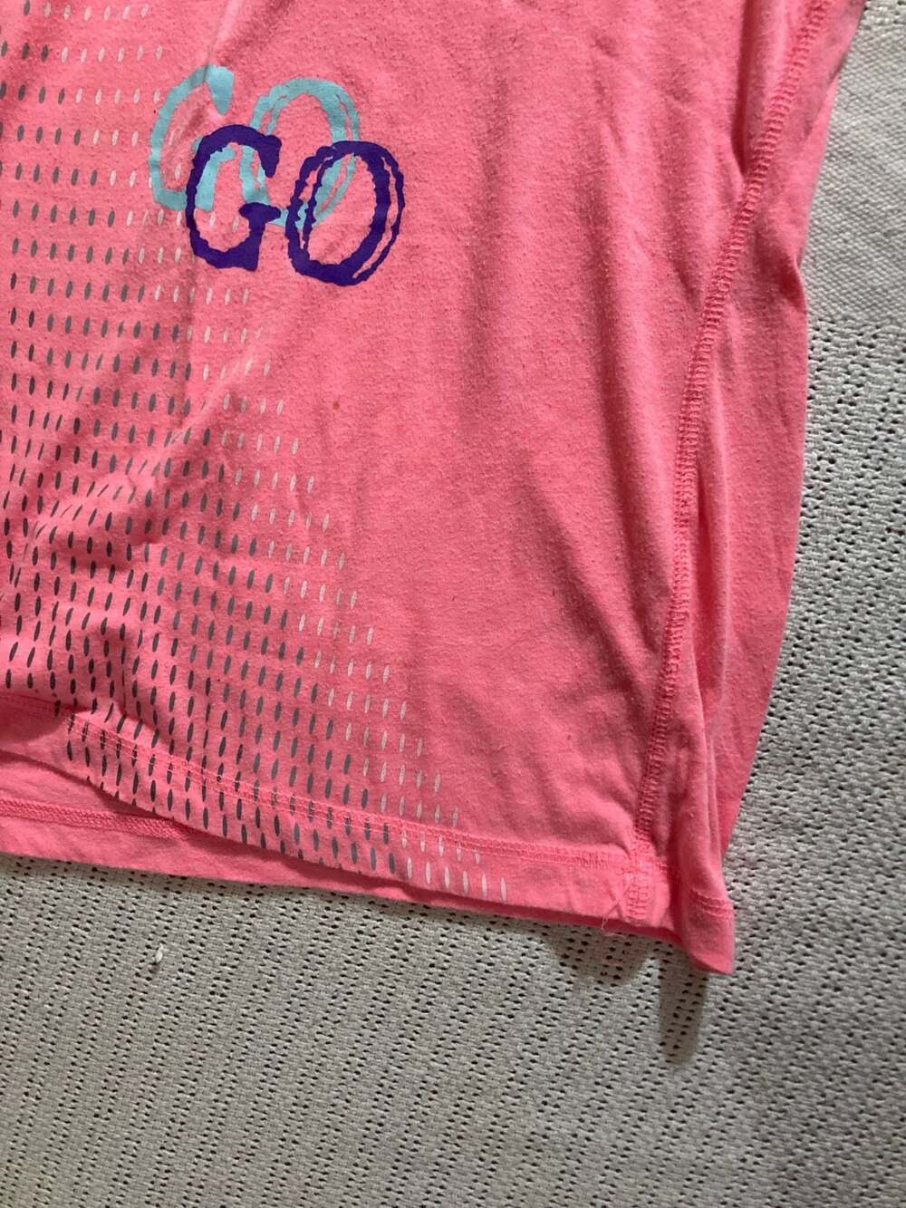Tek Gear Ready Set Go Graphic V-Neck T-Shirt Pink Size Large - Picture 4 of 8